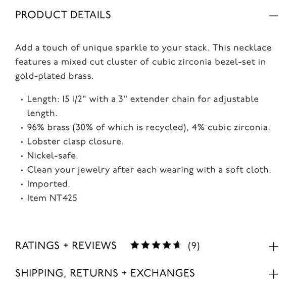 Madewell Mixed-cut crystal cluster necklace - Picture 2 of 5